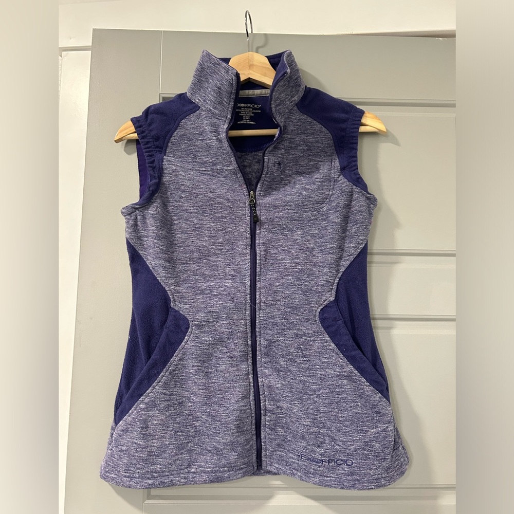 ExOfficio Purple Heather Full-Zip Fleece Vest - xs